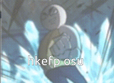 a pixelated image of a person with the words hkefp osu written in white