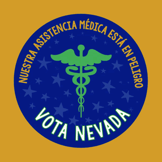 a sticker that says vota nevada with a caduceus on it