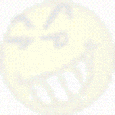 a close up of a yellow smiley face with a big smile on it