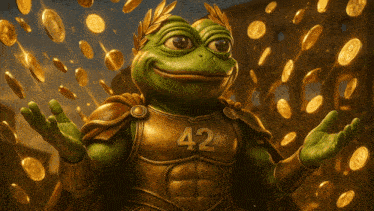 a frog in armor with the number 42 on his chest