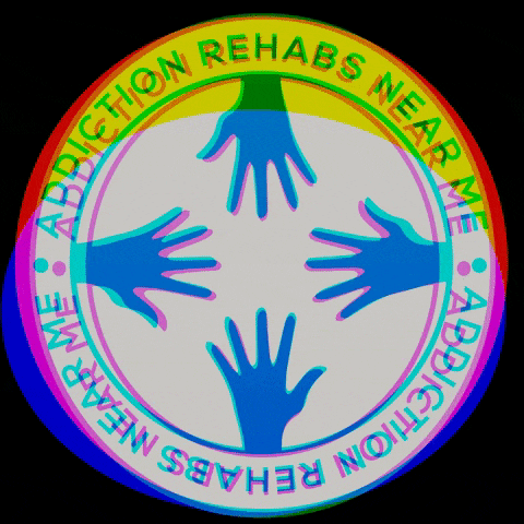 a logo for addiction rehabs near me with four hands