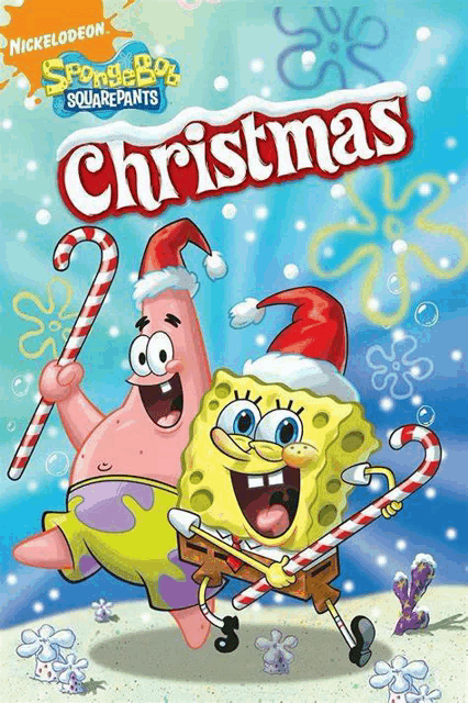 a poster for spongebob squarepants christmas
