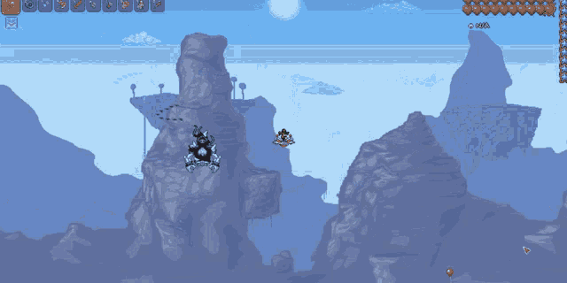 a screenshot of a video game shows trees and mountains in the background