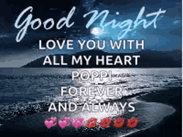 a good night love you with all my heart poppy forever and always .