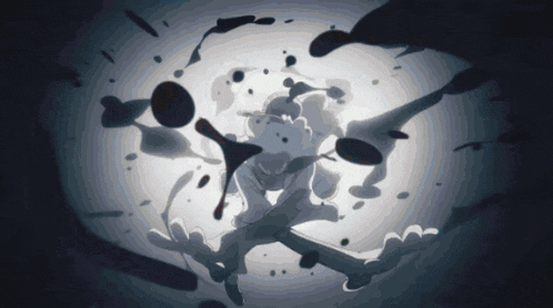 a drawing of a person in a dark room with a circle in the center
