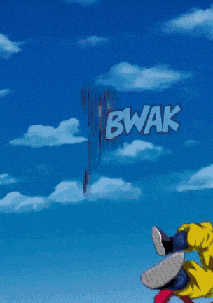 a pixel art of a person flying through the air with a blue sky in the background