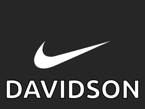 a black background with a white nike swoosh and the name davidson below it