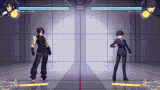 two anime characters are fighting in a video game