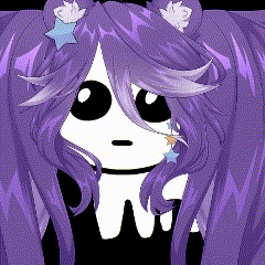 a girl with purple hair and a star in her hair