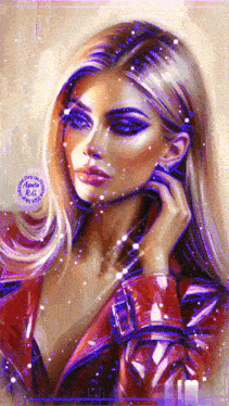 a painting of a woman with the name agata xg on the bottom right