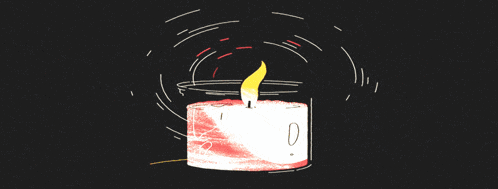a drawing of a candle that has the number 0 on it