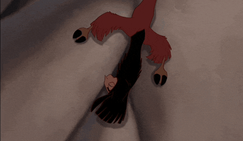 a cartoon character with a bunch of bats on his feet