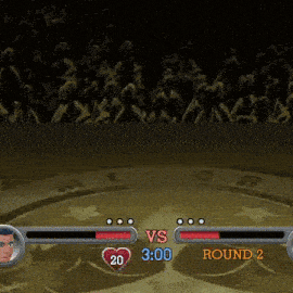 a video game shows a boxer in a round 2