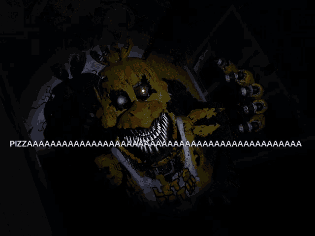 a picture of a monster with the words pizza written on the bottom right
