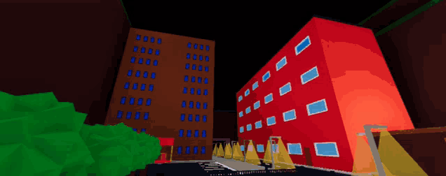 a computer generated image of a building with numbers on the windows
