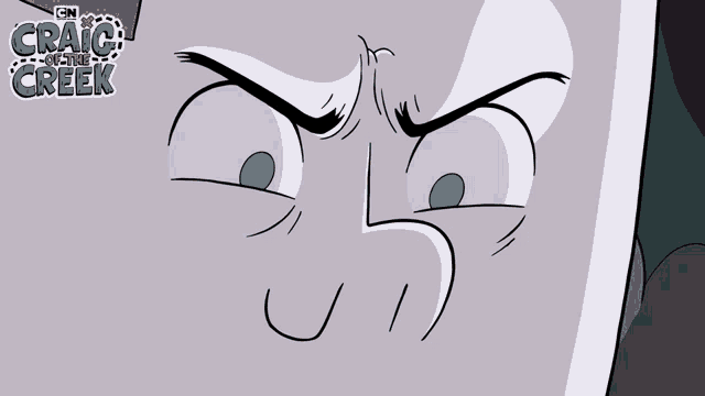 a cartoon drawing of a face with the words craig of the creek below it
