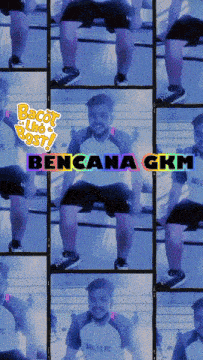 a collage of images with the words bencana gkm on the top