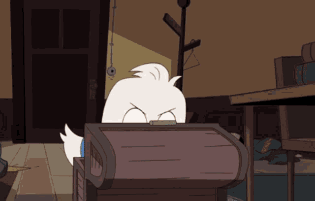 a cartoon of a duck with a very angry face