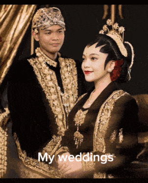 a picture of a bride and groom with the words " my weddings " written below them