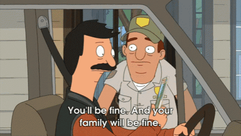 bob 's burgers shows a man in a car talking to a park ranger