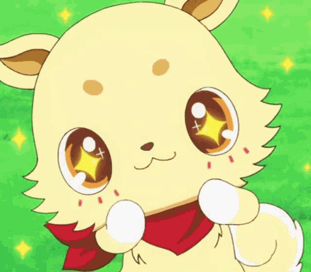 a close up of a cartoon character with a red scarf around its neck