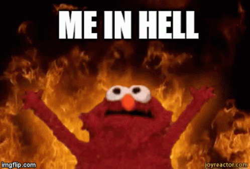 Elmo Punishment Me In Hell GIF - Elmo Punishment Me In Hell Fire GIFs