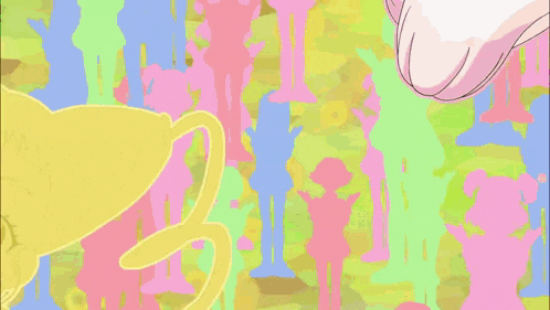 a girl with yellow hair and a pink star on her chest