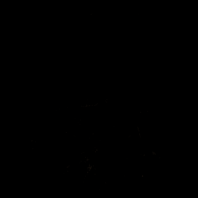 a cartoon drawing of a demon with horns holding an arrow