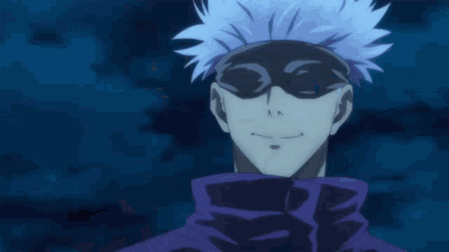 a cartoon character with a mask on his face and the words morning chi on the bottom
