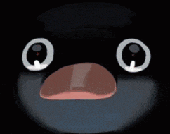 a close up of a cartoon character 's face with its mouth open