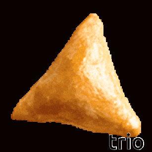 a pixel art of a triangle with the word trio written below it