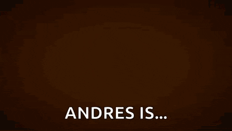 a cartoon of a man leaning against a sign that says cargo proud andres is