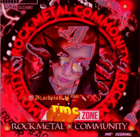 a poster for the rock metal community with a picture of a girl