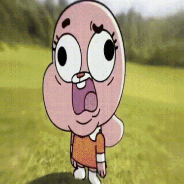 gumball from the amazing world of gumball is standing in a field
