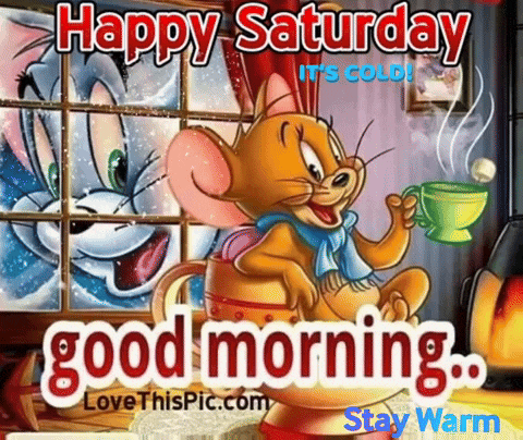 jerry mouse is sitting in front of a window holding a cup of coffee ..