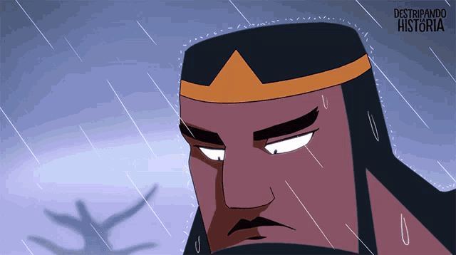 a cartoon of a man with a crown on his head and the words destripando historia below him