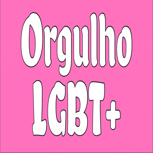 a pink background with the words orgulho lgbt+