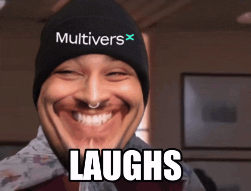 a man wearing a beanie that says multivers on it