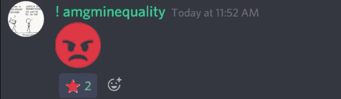 a screenshot of a discord conversation between amgminequality and another person