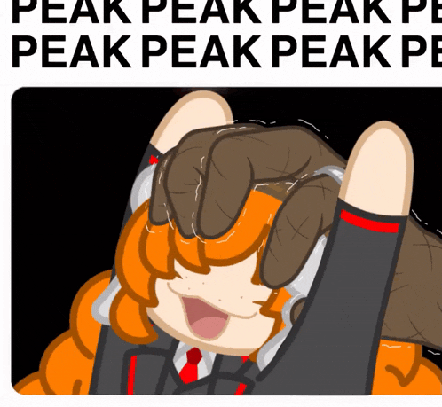a cartoon of a girl with a glove on her head and the words peak peak peak peak peak peak peak peak peak