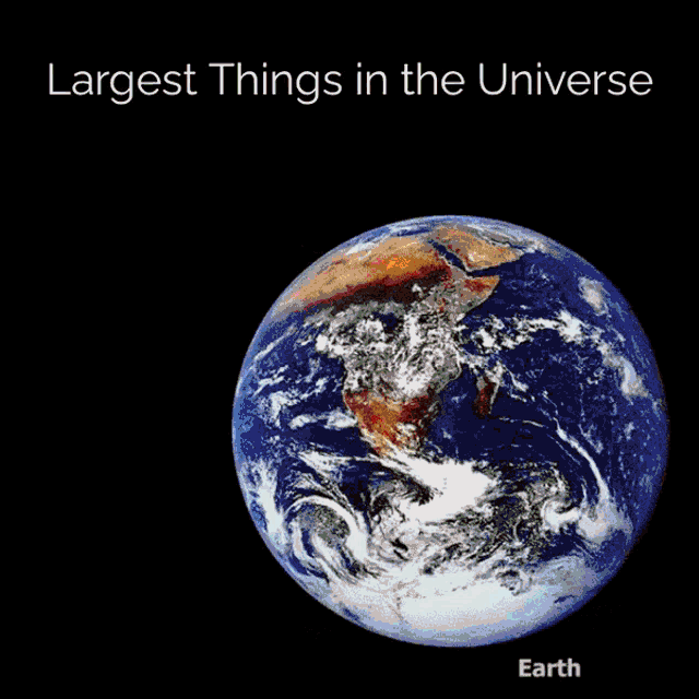 a cartoon of a fat woman with the words " largest things in the universe " above her