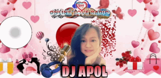 a girl with a microphone and the name dj apol
