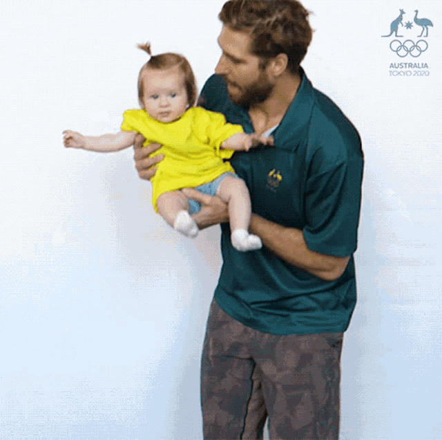 Here Comes The Baby Ryhs Howden GIF - Here Comes The Baby Ryhs Howden Australian Olympic Committee GIFs