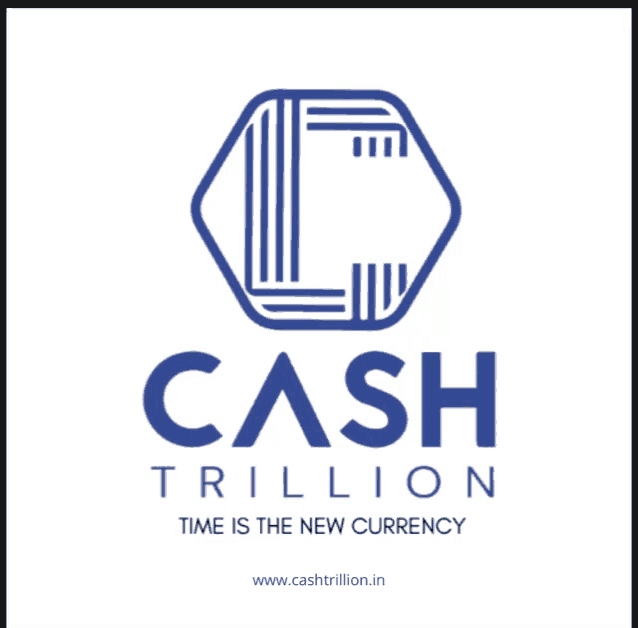 a logo for cash trillion which says time is the new currency