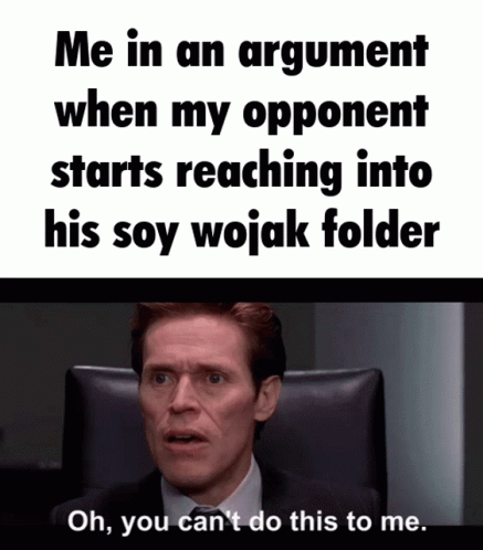 Me In An Argument When My Opponent Starts Reaching Into His Soy Wojak Folder Argument GIF - Me In An Argument When My Opponent Starts Reaching Into His Soy Wojak Folder Soy Wojak Soy Wojak Folder GIFs