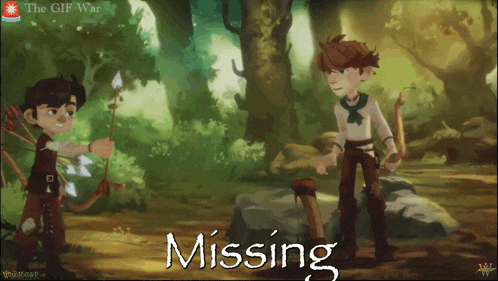a video game called the gif war shows two boys in the woods