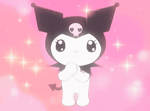 a cute cartoon character with a skull on her head