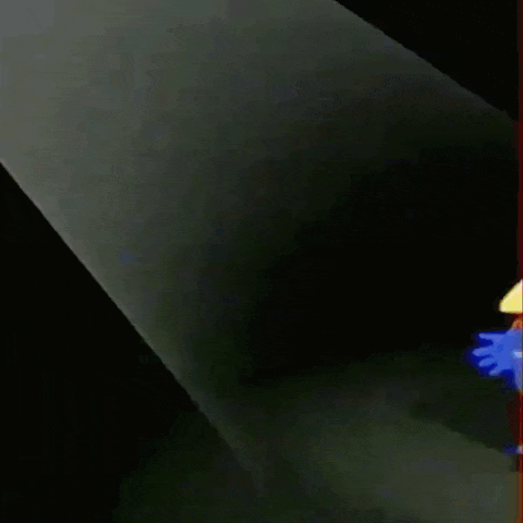 a cartoon character with a yellow beak and a blue body