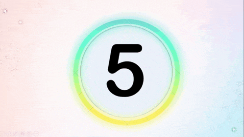 the number 2 is in a colorful circle on a pink and blue background