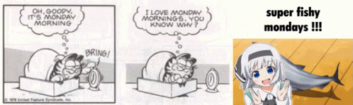 Super Fishy Mondays Garfield GIF - Super Fishy Mondays Garfield Monday GIFs